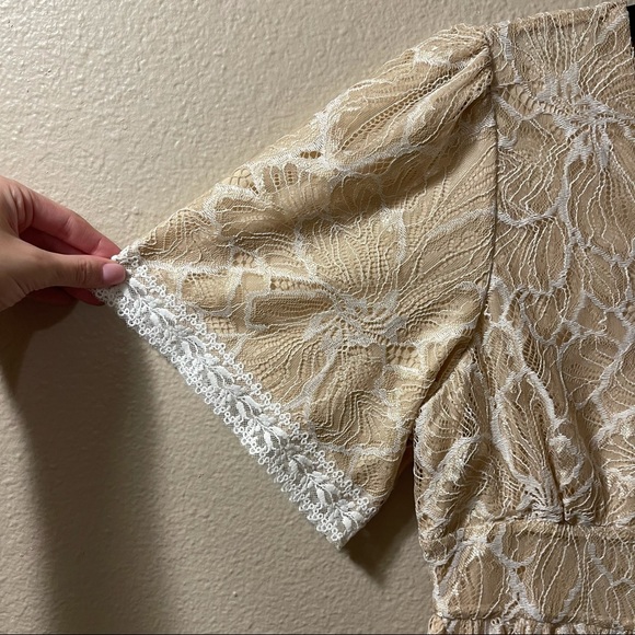 BaeVely Cream and White Lace Dress Size Medium - Picture 5 of 13